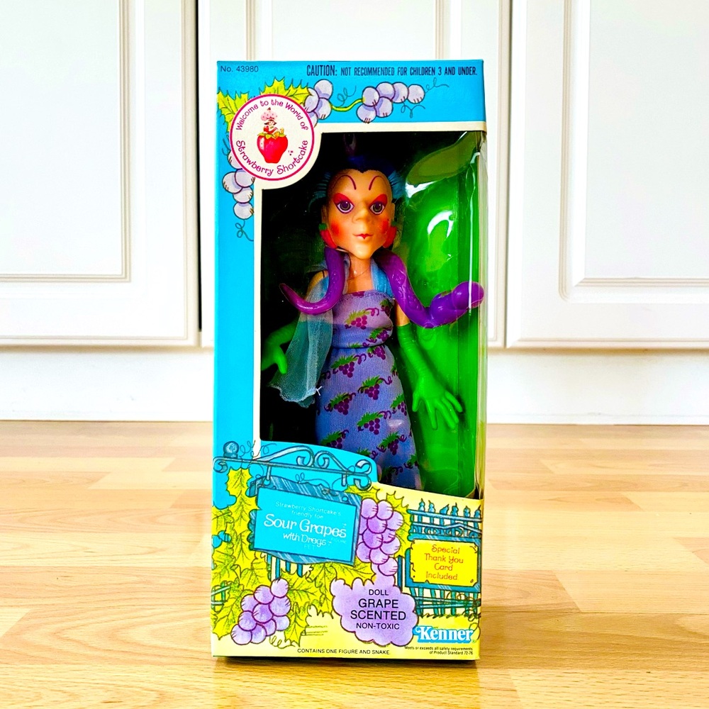 🍓ORIGINAL 1982 STRAWBERRY SHORTCAKE SOUR GRAPES *COMPLETE BOX SET*